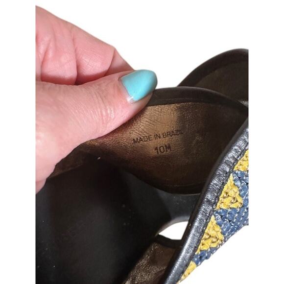 Diane Von Furstenberg Multi -Color Crisscross Wedges Women Sz 10 - Picture 9 of 9